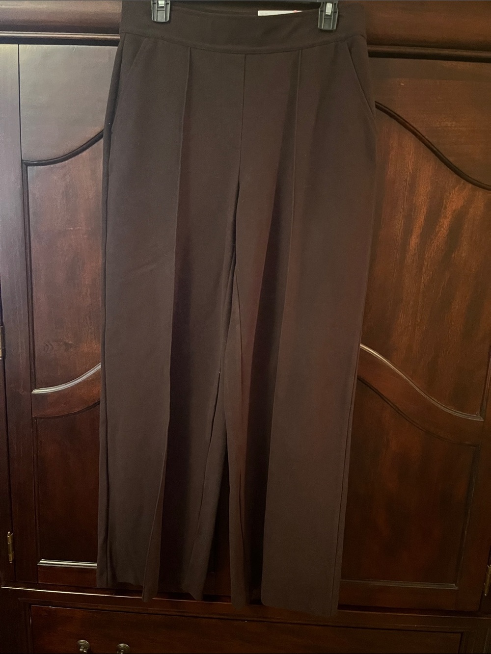 Liz Claiborne Women's Wide-Leg Pull-On Pants in Dark Brown